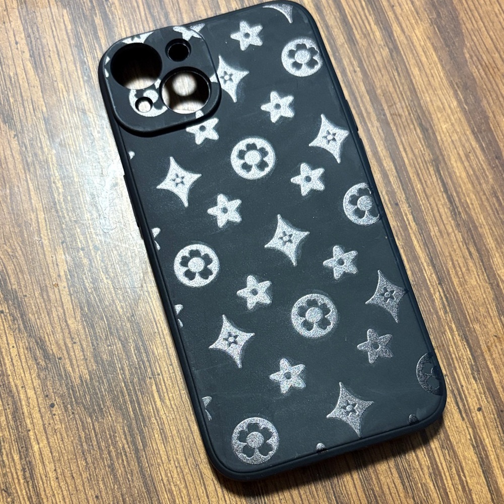 iPhone 14 Stylish Black Designer Phone Case